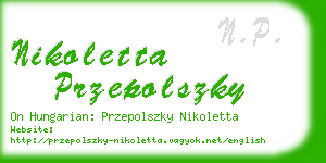 nikoletta przepolszky business card